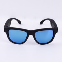 ARK SMART Bluelens_Blackframe Polarized UV 400 Protection Lens Bone conduction(Smart Glasses, BLUE)