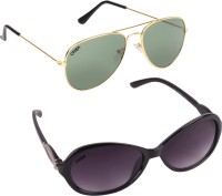 CRIBA Cat-eye, Aviator Sunglasses(For Men & Women, Violet, Grey)