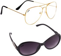 CRIBA Cat-eye, Aviator Sunglasses(For Men & Women, Clear, Violet)