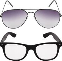 CRIBA Wayfarer, Aviator Sunglasses(For Men & Women, Grey, Clear)