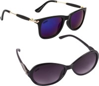 CRIBA Cat-eye, Aviator Sunglasses(For Men & Women, Blue, Violet)