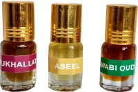 sun fragrances Mukhallat, Aseel And Nawabi Oudh Assorted Set Of 3 Attars, 3 ml. Each Floral Attar(Oud (agarwood))