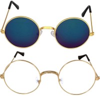 CRIBA Round Sunglasses(For Men & Women, Clear, Multicolor)