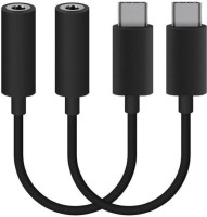OLECTRA SET OF 2 Type C to 3.5mm Female AUDIO Jack Earphone USB Adapter (Black) USB Adapter(Black)