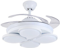 HANS LIGHTING ESC 4 LIGHT 1200 mm 4 Blade Ceiling Fan(WHITE, Pack of 1)