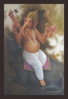 Mad Masters Shri Ganesha Home Decor & Festive Needs Digital Reprint 12 inch x 18 inch Painting