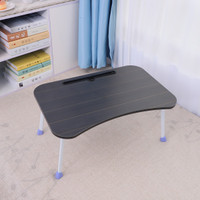 FurnCentral Engineered Wood Portable Laptop Table(Finish Color - Black)