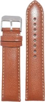 KOLET Padded Dotted 24T 24 mm Genuine Leather Watch Strap(Tan)