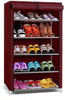 Ebee Metal Collapsible Shoe Stand(Maroon, 5 Shelves)