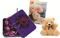 Skylofts Stylish 100gms Chocolate Ractanguler Tin Gift Pack With Teddy Bear And Sorry Card Combo(90gms)
