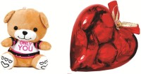 Skylofts Cute Acrylic Heart Chocolate Gift Pack With A Someone Special Teddy Combo(60gms)