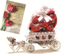 Skylofts Beautiful Horse Chocolate Gift with birthday card (10pcs assorted chocolates) Combo(90gms)