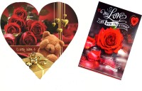 Skylofts Cute 5pc Chocolate Valentines I MISS YOU Heart Gift Box with love card Combo(45gms)