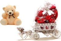 Skylofts Beautiful Horse Chocolate Gift with a cute teddy (10pcs assorted chocolates) Combo(80gms)
