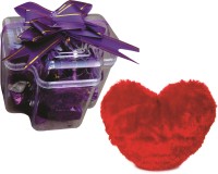 Skylofts Stylish Chocolate Box with A cute Heart Soft Toy ( 9pcs) Combo(80gms)