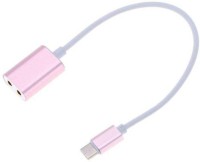 OLECTRA Premium Series USB 3.1 Type C Male to Dual 3.5mm Female Earphone AUX Audio Splitter Adapter Cable Headphone Splitter (Pink) USB Adapter(Multicolor)