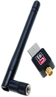 Pinnaclz 600 Mbps mini nano with Antenna USB 2.0 wireless adapter wi fi network adapter dongle receiver for PC Desktop Laptop USB Adapter(Black)