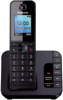 Panasonic KX-TGH220 Cordless Landline Phone with Answering Machine(Black)