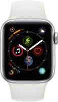 APPLE Watch Series 4 GPS + Cellular 40 mm Silver Aluminium Case with White Sport Band(White Strap, Regular)