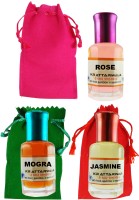 KR Attarwala Rose Mogra Jasmine Three 6ml Attar Roll-ons - Ittar Perfume Essential Oil Rollon Floral Attar(Rose)