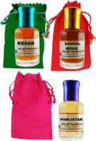 KR Attarwala Parijatak Kesar SandalWood Three 6ml Attar Roll-ons - Ittar Perfume Essential Oil Rollon Floral Attar(Sandalwood)