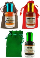 KR Attarwala Khus Kasturi Mitti Three 6ml Attar Roll-ons - Ittar Perfume Essential Oil Rollon Floral Attar(Gold Musk)