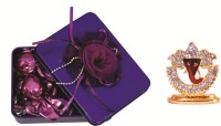 Skylofts Stylish Rectangular Tin Box with 10pcs Assorted Chocolates & Ganesha Diwali Hamper Combo(90gms)