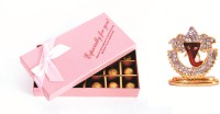 Skylofts 18pc chocolates gift box with Ganesha Idol Diwali Hamper Combo(200gms)