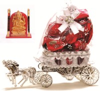 Skylofts Beautiful Horse Chocolate Decoration Piece with 10 pcs Assorted Chocolates & Ganesha Idol Combo(90gms)