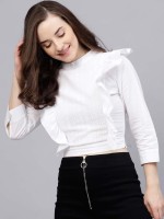STREET9 Casual Full Sleeve Solid Women White Top