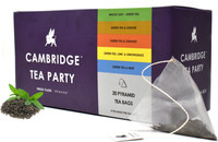 Cambridge Tea Party Assorted Flavours Green Tea - 20 Pyramid Tea Bags Lemon, Lemon Grass, Ginger, Mint, Orange Green Tea Bags Vacuum Pack(40 g)