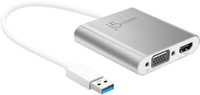 j5 CREATE j5 CREATE JUA360 USB 3.0 to Dual VGA HDMI Multi-Monitor Adapter USB Adapter(Grey)