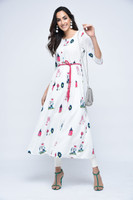 Stylum Casual Printed Women Kurti(White, Pink)