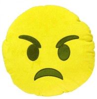 Twiddle Polyester Fibre Emoticons Decorative Cushion Pack of 1(Yellow)