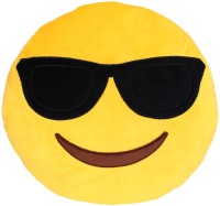 Twiddle Polyester Fibre Emoticons Decorative Cushion Pack of 1(Yellow)