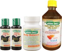 M SONS Herbal daily Hair Care Pack Hair Fall & Dandruff Body Balance Veg. capsules+ACV+2 Onion oil(0.6 kg)