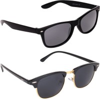 Aligatorr Wayfarer, Clubmaster Sunglasses(For Men, Grey, Black)