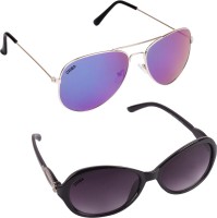 CRIBA Cat-eye, Aviator Sunglasses(For Men & Women, Violet)