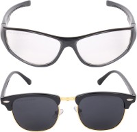 CRIBA Spectacle , Retro Square Sunglasses(For Men & Women, Black, Clear)