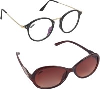 CRIBA Cat-eye, Oval Sunglasses(For Men & Women, Brown, Clear)