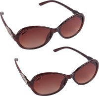CRIBA Cat-eye, Cat-eye Sunglasses(For Men & Women, Brown)