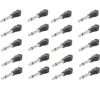 MX 20 Pieces of 6.35mm TS Mono Jack P-38 Connector for Guitars and Instruments Connector(Silver, Green)