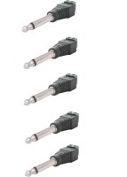 MX 5 Pcs of 6.35mm TS Mono Jack P-38 Connector for Guitars and Instruments Connector(Silver, Green)
