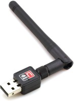 Microstacks USB Wifi Adapter with Antenna USB Adapter(Black)