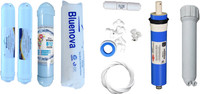 Bluenova RO service Kit with Inline set, Filmtech Dow 75 GPD Membrane, Vitamin B12, Housing (MH), Spun and Other accessories Solid Filter Cartridge(0.001, Pack of 10)