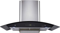 Elica WD HAC TOUCH BF 90 SS with Installation Kit Included Auto Clean Wall Mounted Chimney(Silver 1200 CMH)