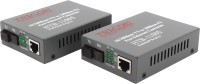 TRICOM 10/100 Mbps Ethernet to Fiber Optic Single Mode Single Fiber HTB-1100S Media Converter SMSF up to 25 Kms - 1 PAIR Network Switch(Black)
