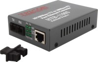 TRICOM 10/100 Mbps Ethernet to Fiber Optic Single Mode Dual Fiber HTB-1100S-25Km Media Converter SMDF up to 25 Kms Network Switch(Black)