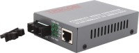 TRICOM 10/100/1000 Mbps Ethernet to Fiber Optic Single Mode Dual Fiber HTB-1100S-25Km Gigabit Media Converter SMDF up to 25 Kms Network Switch(Black)