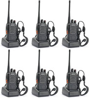 Zeom Baofeng Bf-888S 4 Baofeng BF-888S UHF 400-470MHz 16CH CTCSS/DCS With Earpiece Handheld Amateur Radio Walkie Talkie 2 Walkie Talkie(Black)
